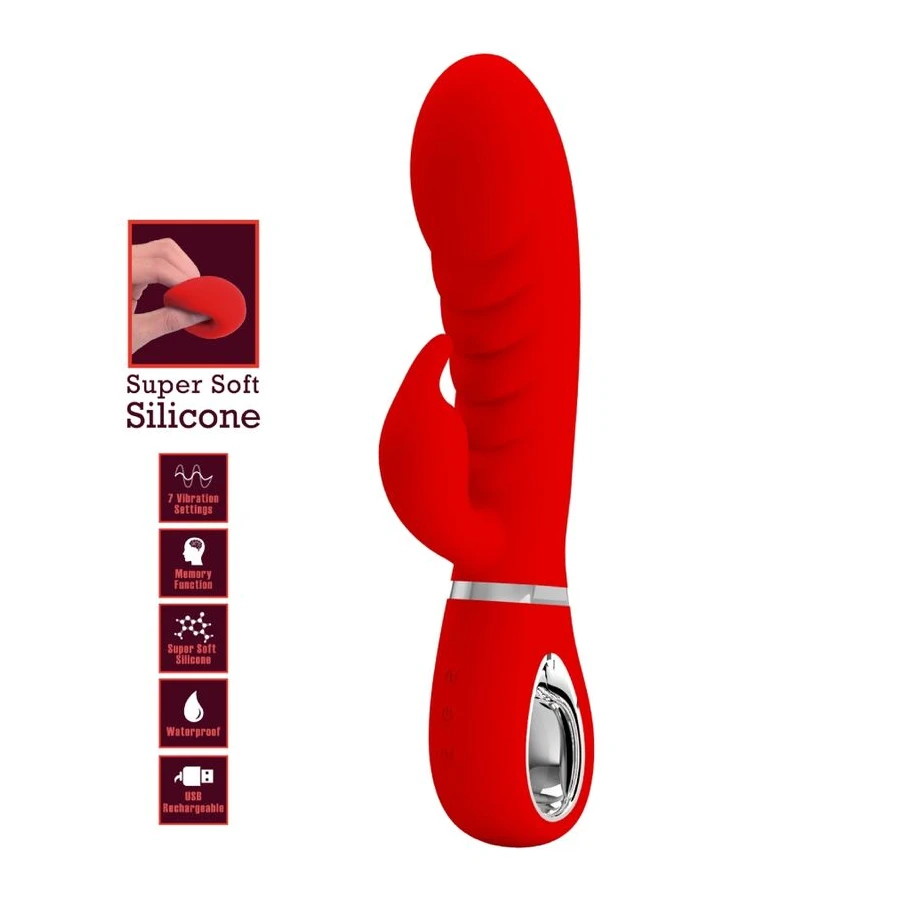PRETTY LOVE - VIBRATORE MULTIFUNZIONE G-SPOT PRESCOTT ROSSO